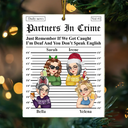 Gift For Bestie,Gift For Sisters,Christmas,Happy - Partners In Crime Daily News - Personalized Custom Shaped Acrylic Ornament