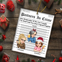 Gift For Bestie,Gift For Sisters,Christmas,Happy - Partners In Crime Daily News - Personalized Custom Shaped Acrylic Ornament