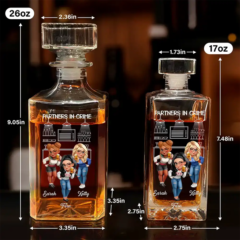 Funny,Gift For Bestie - Partners In Crime Just Remember If We Get Caught - Personalized Square Whiskey Bottle