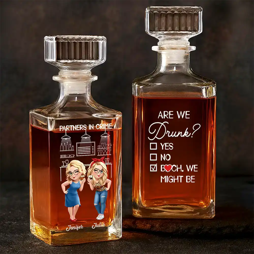 Funny,Gift For Bestie - Partners In Crime Just Remember If We Get Caught - Personalized Square Whiskey Bottle
