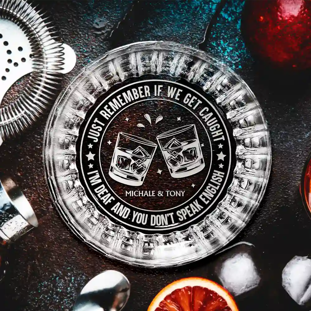 Gift For Bestie,Funny - Partners In Crime Remember - Personalized Rocks Whiskey Glass