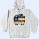 Independence Day,Family,Proud,Custom Text - Patriotic 250th Anniversary Family Names - Personalized T Shirt