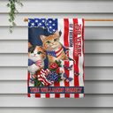 America 250th, Independence Day, Pet Lovers, Playful, Vector - Patriotic Dog Cat 250 Years Of Freedom - Personalized Flag