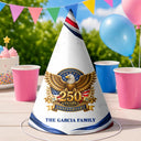 America 250th,Independence Day,Family,Proud,Icon - Patriotic Eagle 250 Years Of Freedom 3D Effect - Personalized Party Hats