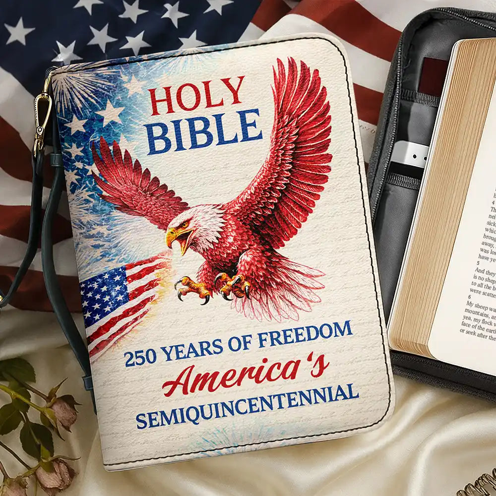 Patriotic Faith America 250 Years Of Freedom - Personalized Bible Cover