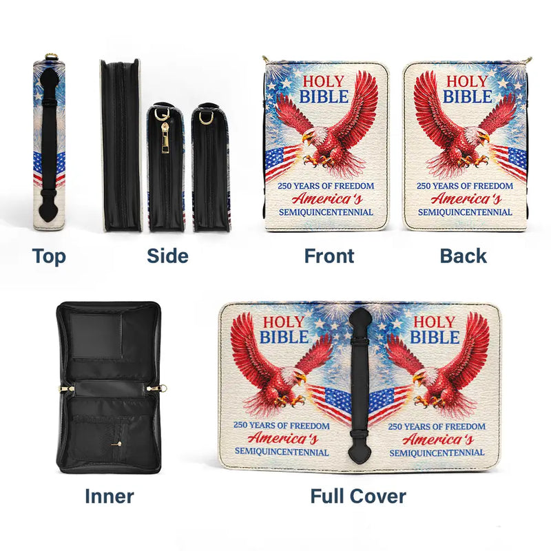 Independence Day,America 250th,Gift For Yourself,Gift For Women,Gift For Men,Gift For Mother,Gift For Father,Gift For Grandpa,Gift For Grandma,Gift For Grandparents - Patriotic Faith America 250 Years Of Freedom - Personalized Bible Cover