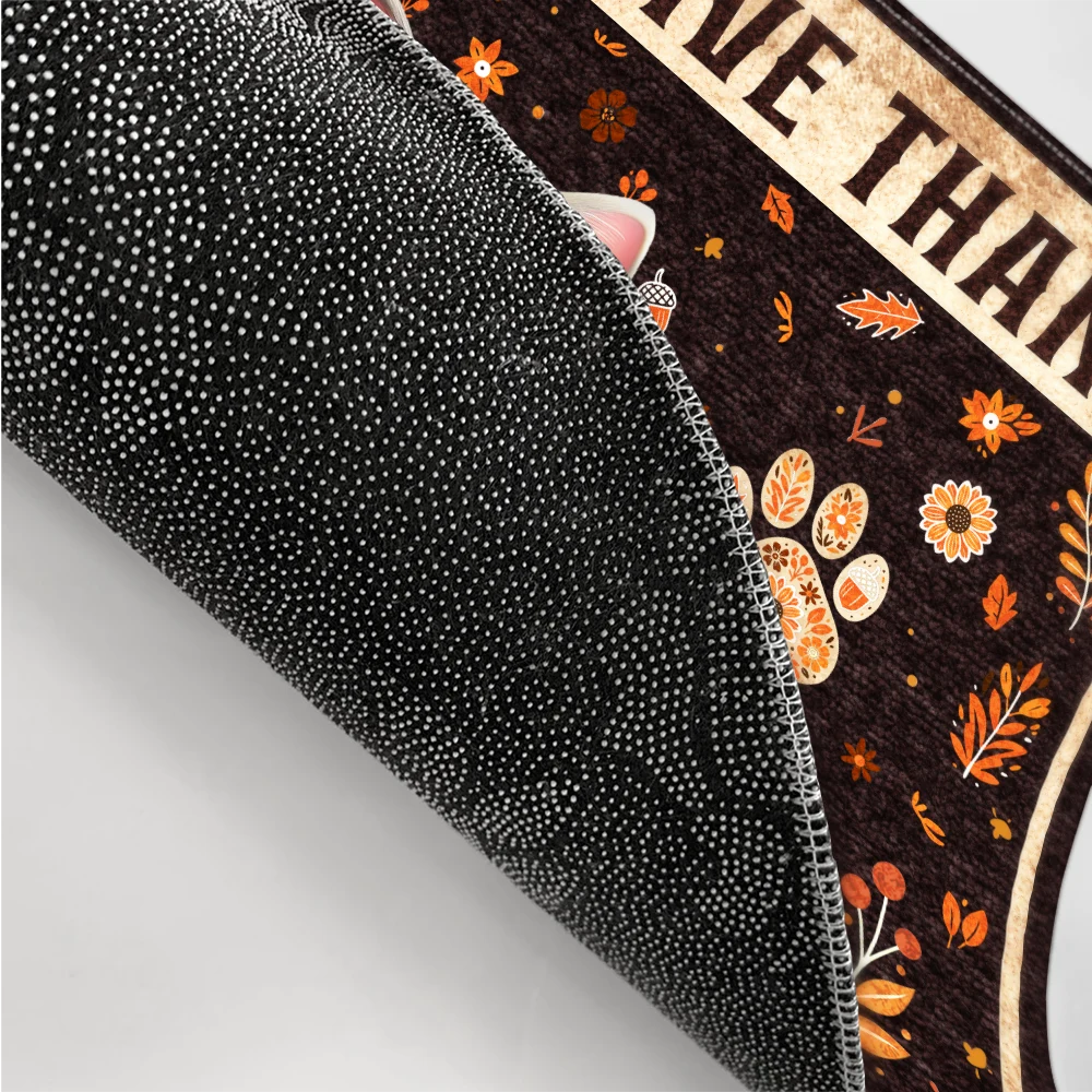 Paws And Give Thanks 3D Effect Pet - Personalized Doormat