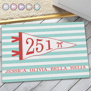 Back To School, Gift For Yourself, Gift For Women, Top Market, Adorable, Warp Text - Pennant Flag Stripes Pattern Dorm Room - Personalized Doormat