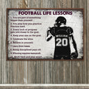 Personalized American Football Life Lessons White Custom Poster