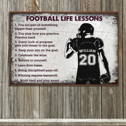 Affiche blanche personnalisée sur les leçons de vie du football américain