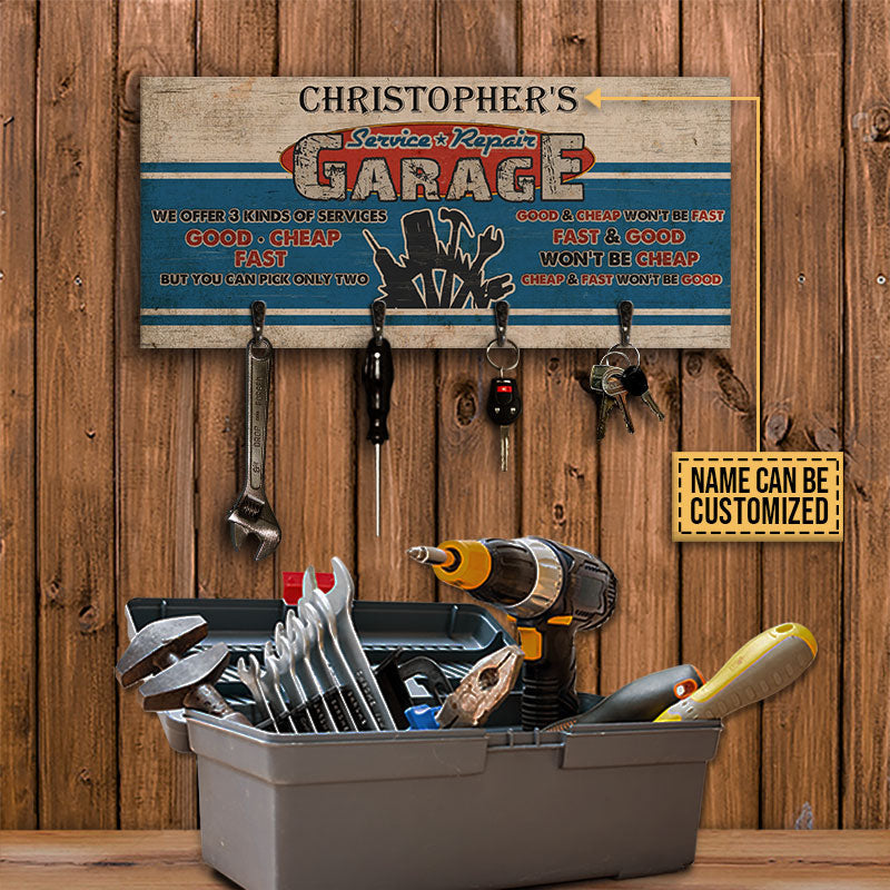 Personalized Auto Garage Kinds Of Service Custom Wood Key Holder