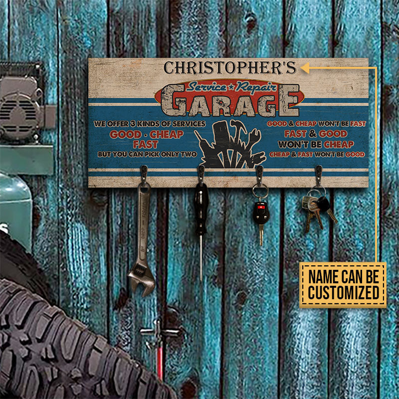 Personalized Auto Garage Kinds Of Service Custom Wood Key Holder