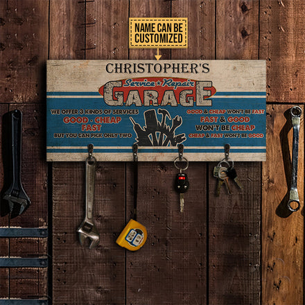 Garage automobile personnalisé Types de services Porte-clés en bois personnalisé