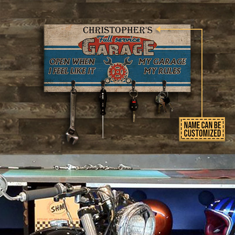 Porte-clés en bois personnalisé pour garage de mécanicien automobile ouvert quand j'en ai envie