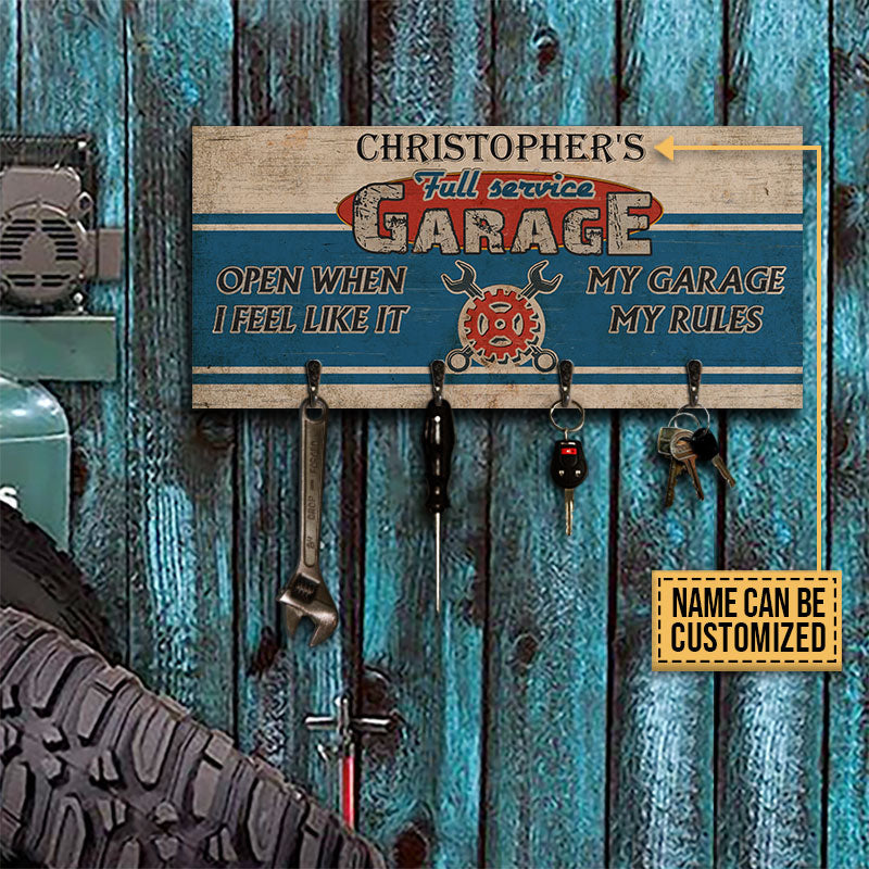 Porte-clés en bois personnalisé pour garage de mécanicien automobile ouvert quand j'en ai envie