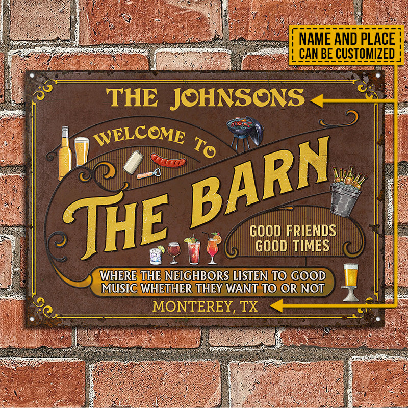 Personalized Barn Listen To The Good Music Custom Classic Metal Signs
