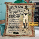 Personalized Baseball Dad And Son Never Lose Customized Fleece Blanket
