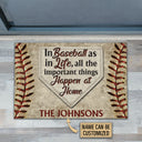 Personalized Baseball Happen At Home Custom Doormat