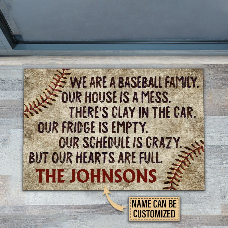 Personalized Baseball Our House Is A Mess Customized Doormat
