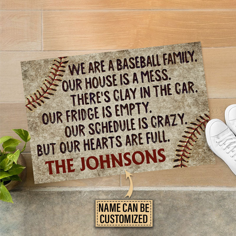 Personalized Baseball Our House Is A Mess Customized Doormat