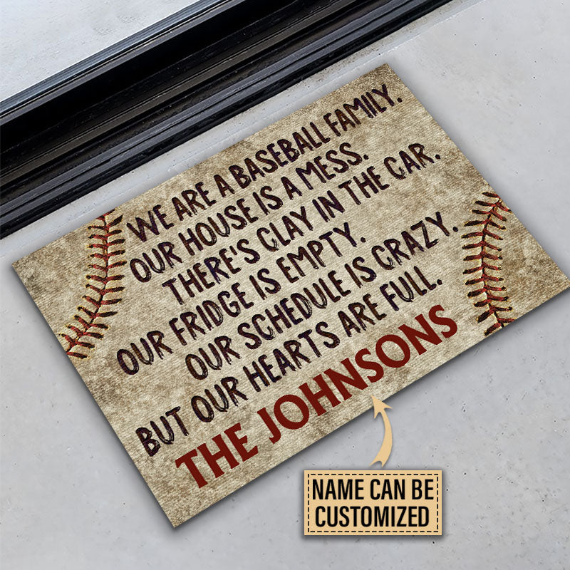 Personalized Baseball Our House Is A Mess Customized Doormat