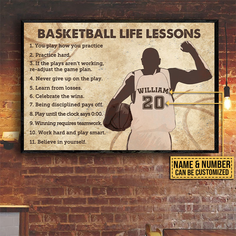 Personalized Basketball Life Lesson Custom Poster