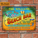 Personalized Beach Bar Always Happy Hour Custom Classic Metal Signs