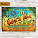Personalized Beach Bar Always Happy Hour Custom Classic Metal Signs