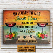 Panneaux métalliques classiques personnalisés « Beach House A Lifetime »