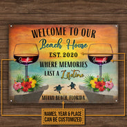 Panneaux métalliques classiques personnalisés « Beach House A Lifetime »