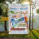 Personalized Beach Surfing Our Paradise Customized Flag