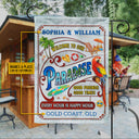 Personalized Beach Surfing Our Paradise Customized Flag