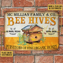 Personalized Honey Bee Bee Hives Customized Classic Metal Signs