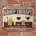 Personalized Beer Group Therapy Customized Classic Metal Signs