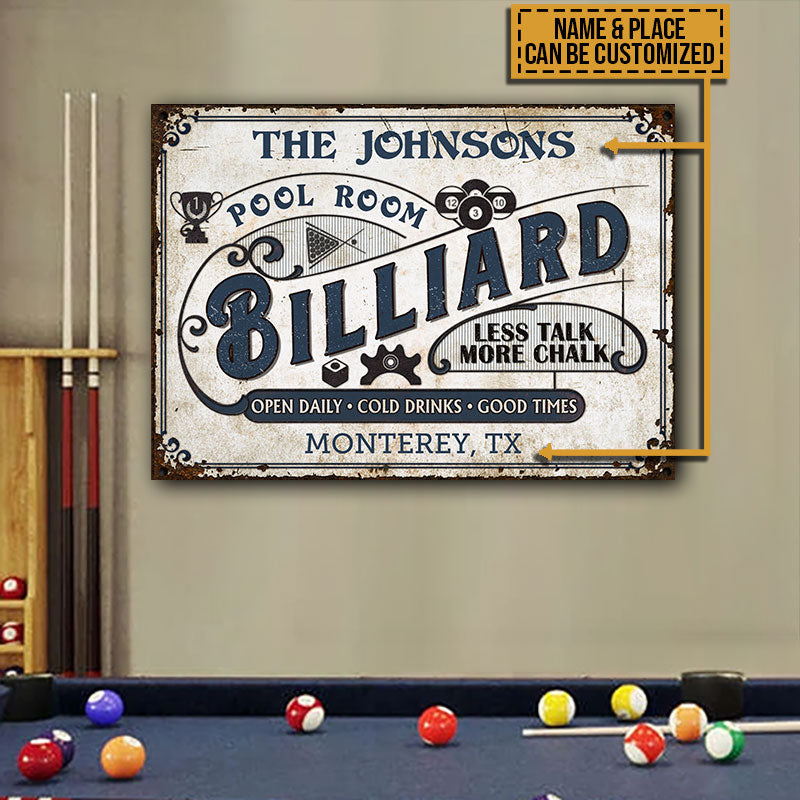 Personalized Billiard Pool Room Custom Classic Metal Signs – Wander Prints