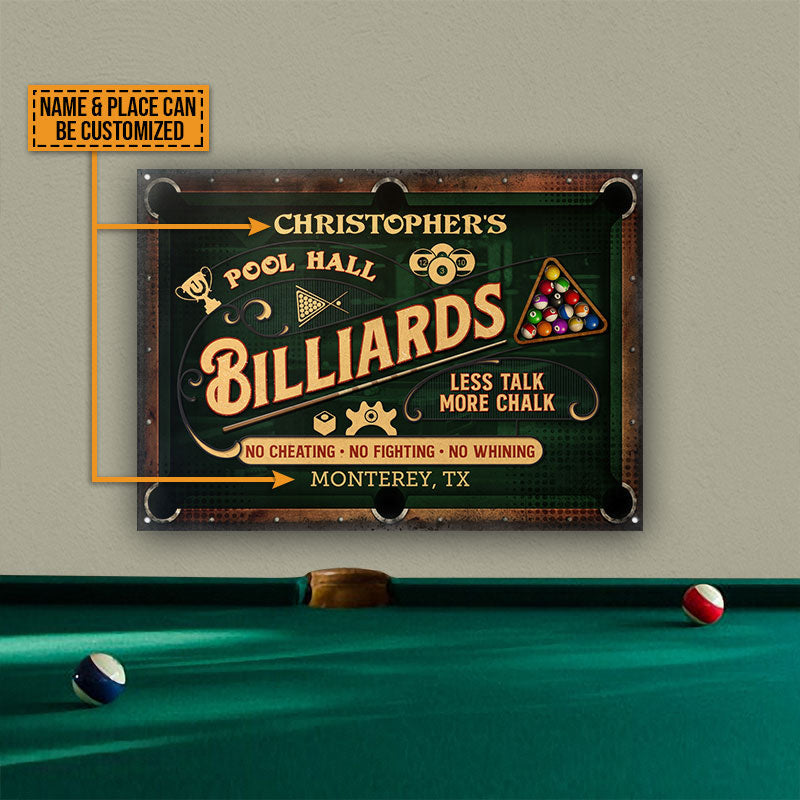 Personalized Billiards Pool Hall Custom Classic Metal Signs – Wander Prints
