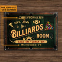 Personalized Billiards Rack 'Em Crack 'Em Custom Classic Metal Signs