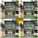Personalized Camping Bear Welcome To Our Campsite Custom RV Customized Flag
