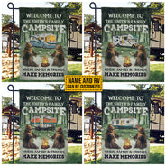 Personalized Camping Bear Welcome To Our Campsite Custom RV Customized Flag
