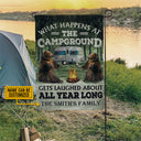 Personalized Camping Bear What Happens At The Campground Customized Flag
