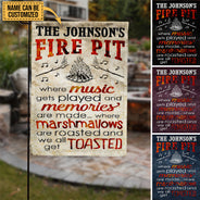 Foyer de camping personnalisé « Get Toasted Black » Drapeau personnalisé