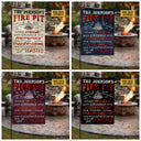 Personalized Camping Firepit Get Toasted Black Customized Flag