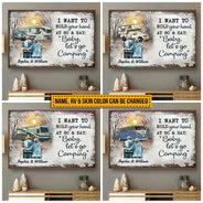 Personalized Camping RV Old Couple Hold Your Hand Skin Custom Poster