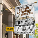 Drapeau personnalisé pour caravane de camping ivre