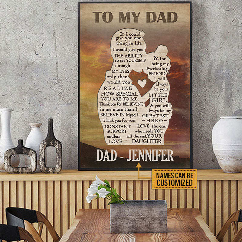 Personalized Dad Gift To My Dad Custom Poster