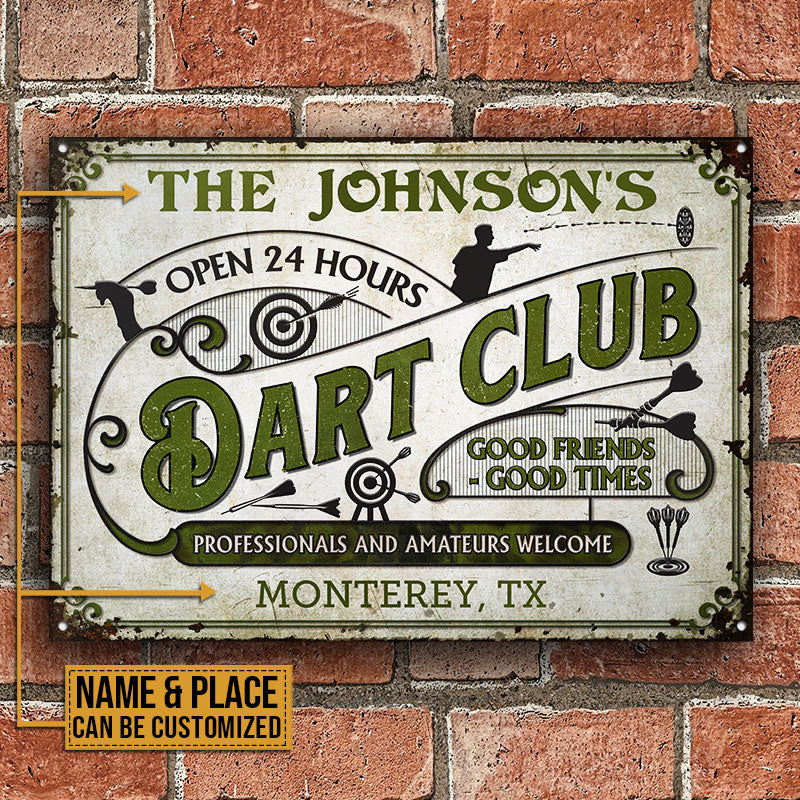 Personalized Dart Club Professionals And Amateurs Custom Classic Metal Signs