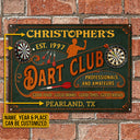 Personalized Darts Club Vintage Good Times Good Friends Professionals Customized Classic Metal Signs