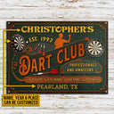 Personalized Darts Club Vintage Good Times Good Friends Professionals Customized Classic Metal Signs