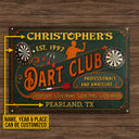 Personalized Darts Club Vintage Good Times Good Friends Professionals Customized Classic Metal Signs