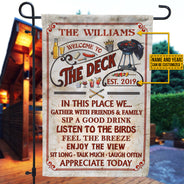 Personalized Deck Grilling Red Gather With Friends Custom Flag